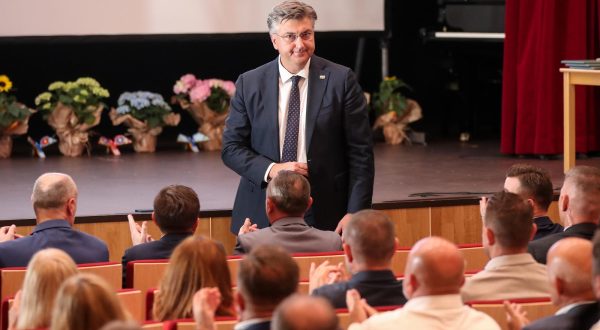 14.07.2023., Marija Bistrica - U povodu obiljezavanja Dana Opcine Marija Bistrica, predsjednik Vlade Andrej Plenkovic sudjelovao je na svecanoj sjednici Opcinskog vijeca. Photo: Matija Habljak/PIXSELL