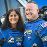 (FILES) NASA astronauts Butch Wilmore (R) and Suni Williams, wearing Boeing spacesuits, depart the Neil A. Armstrong Operations and Checkout Building at Kennedy Space Center for Launch Complex 41 at Cape Canaveral Space Force Station in Florida to board the Boeing CST-100 Starliner spacecraft for the Crew Flight Test launch , on June 5, 2024. Two astronauts stranded in space may sound like the start to a big-screen science thriller, but the Boeing Starliner mission is no work of Hollywood fiction. Astronauts Barry 