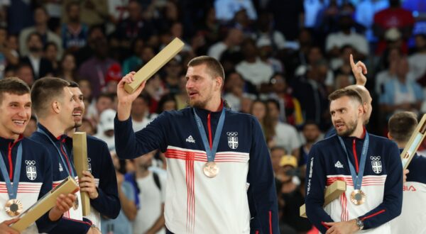 August 11, 2024, Paris, Ile-De-France, France: NIKOLA JOKIC of Serbia and his bronze medal won after the Basketball Men's FInal between France and United States at the Paris 2024 Olympic Games at the Bercy Arena in Paris, France,Image: 897724144, License: Rights-managed, Restrictions: , Model Release: no, Credit line: Mickael Chavet / Zuma Press / Profimedia