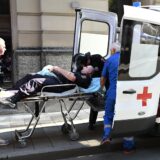 8767824 18.09.2024 Medical workers transport a police officer injured in the shooting outside the headquarters of Russian online retailer Wildberries in Moscow, Russia. The scuffle reportedly began when a group of men, including Vladislav Bakalchuk, the ex-husband of Wildberries founder Tatiana Bakalchuk, attempted to enter the building. The incident follows ongoing tensions surrounding Wildberries after it announced a merger with Russ Group over the summer, forming a new digital trading platform named RWB.,Image: 909453220, License: Rights-managed, Restrictions: Editors' note: THIS IMAGE IS PROVIDED BY RUSSIAN STATE-OWNED AGENCY SPUTNIK., Model Release: no, Credit line: Anton Vylekzhanin / Sputnik / Profimedia