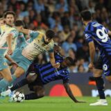 Soccer Football - Champions League - Manchester City v Inter Milan - Etihad Stadium, Manchester, Britain - September 18, 2024 Inter Milan's Marcus Thuram in action with Manchester City's Josko Gvardiol REUTERS/Phil Noble Photo: Phil Noble/REUTERS