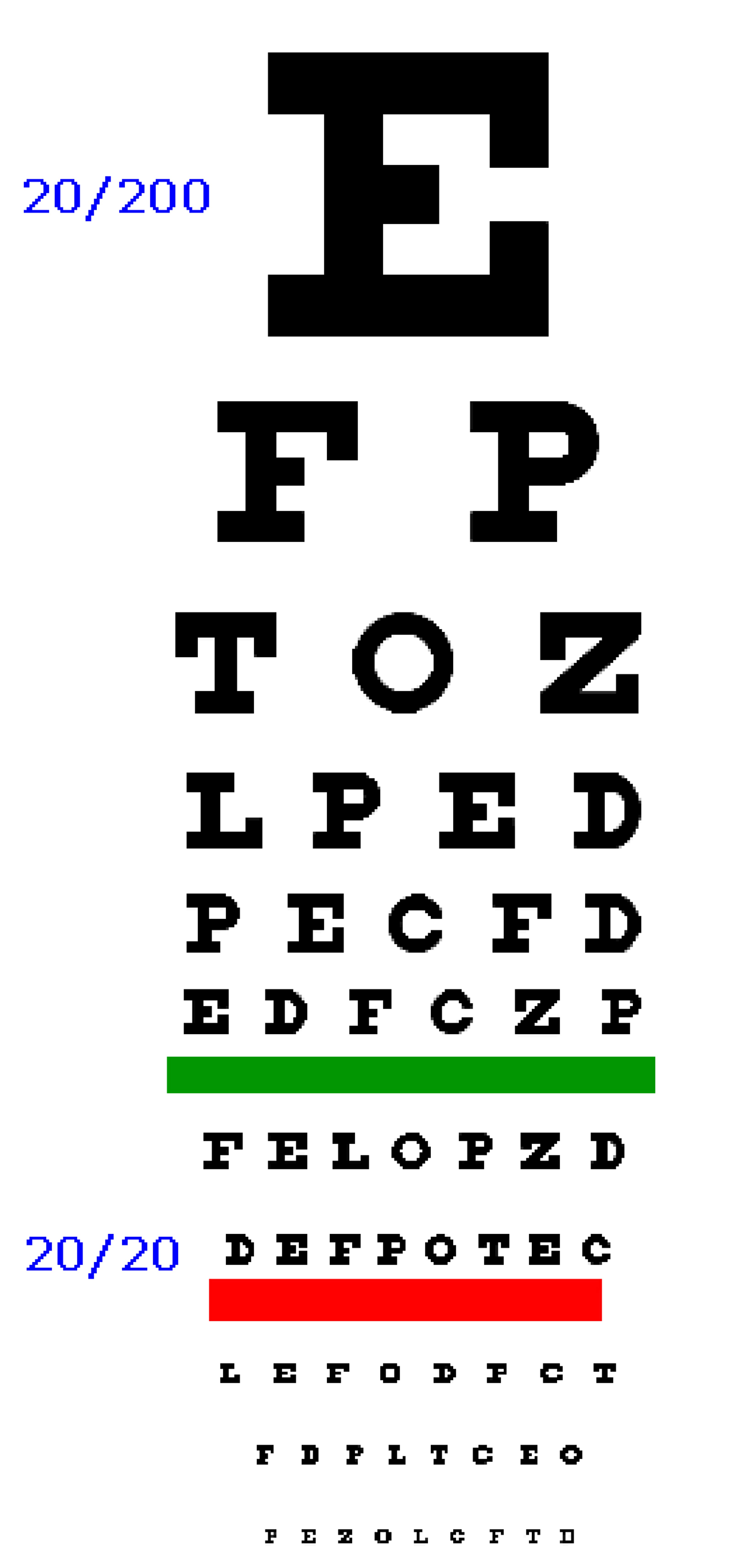 E Snellen Eye Chart