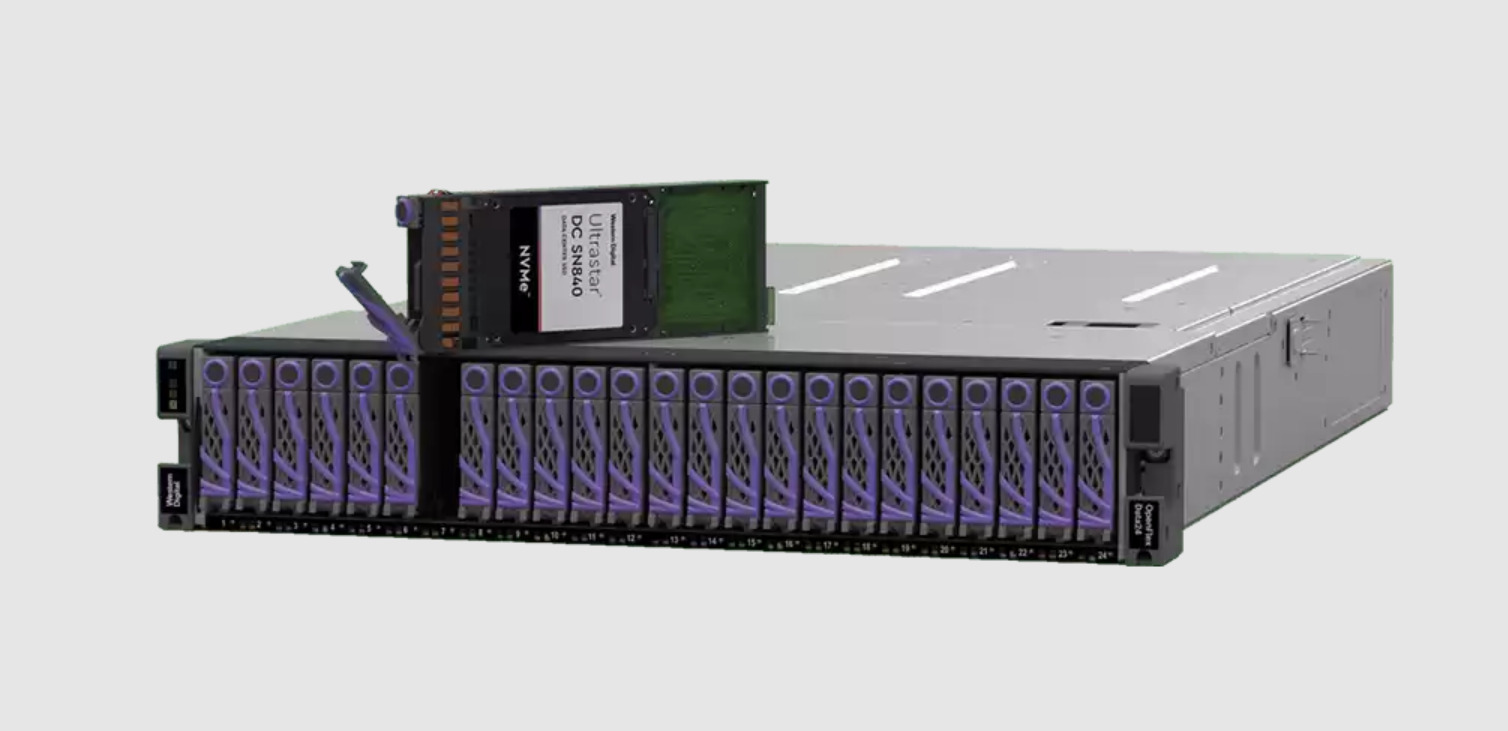 OpenFlex Data24 de Western Digital : 6x 100 Gb/s et 154 To de SSD NVMe-oF dans 2U