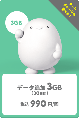 データ追加3GB