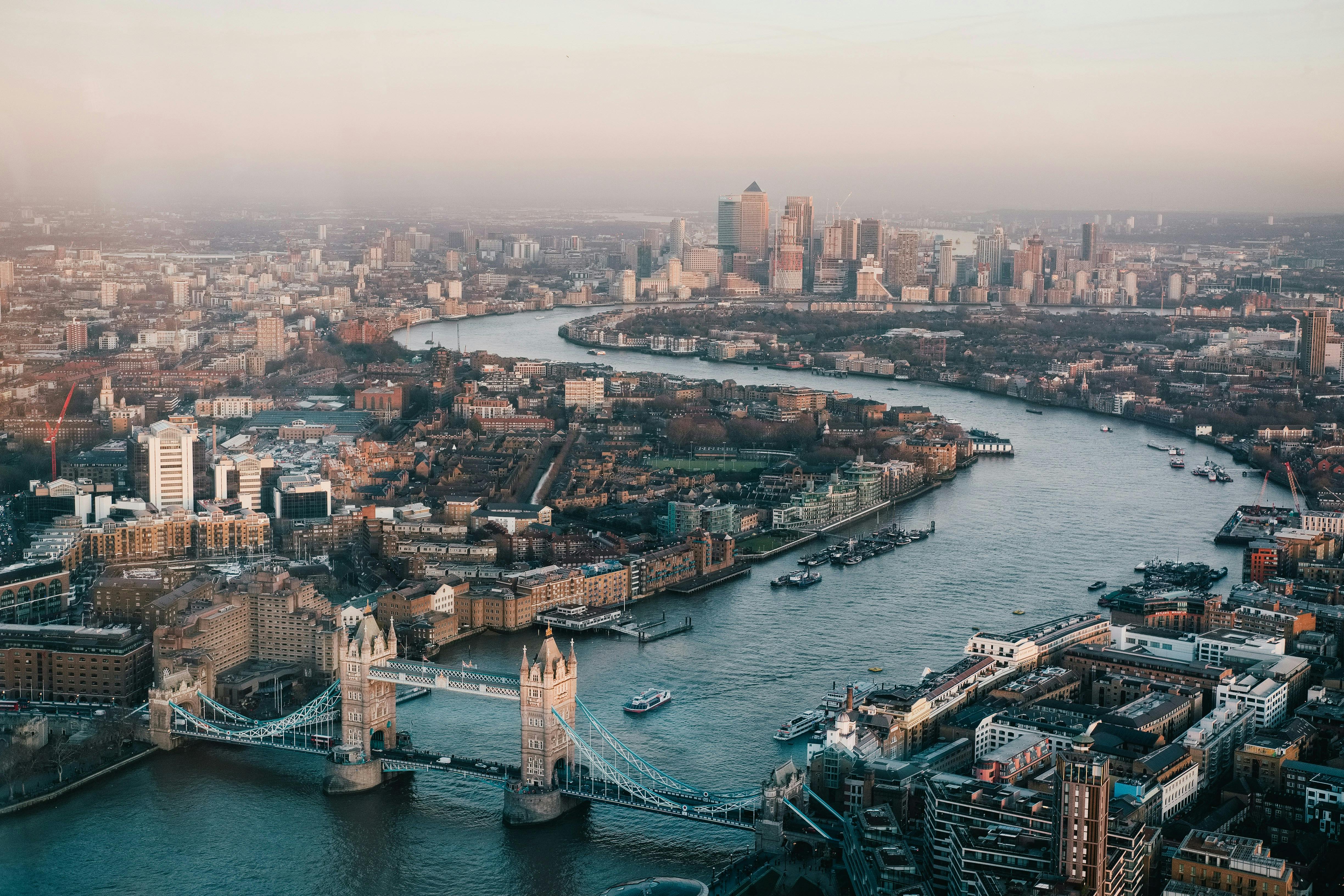 image of london from the sky