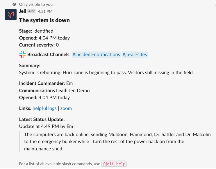 /jeli overview command