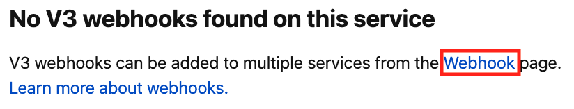 Add a V3 webhook subscription on the service details page