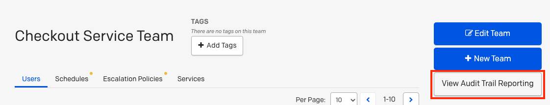 View Team Audit Trail Reporting