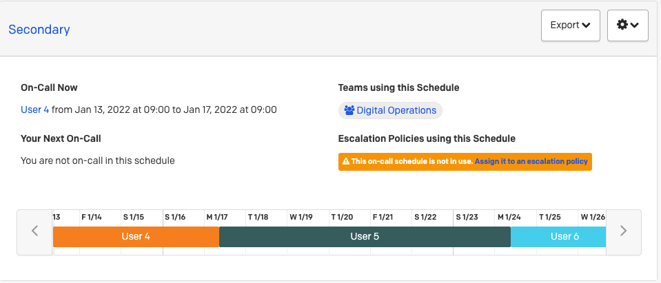 Secondary schedule