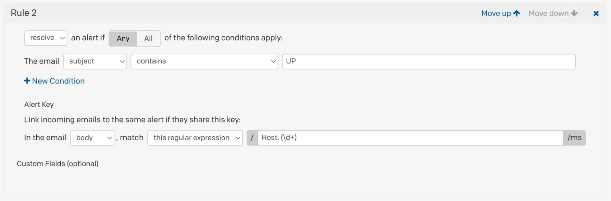 Email management resolve rule