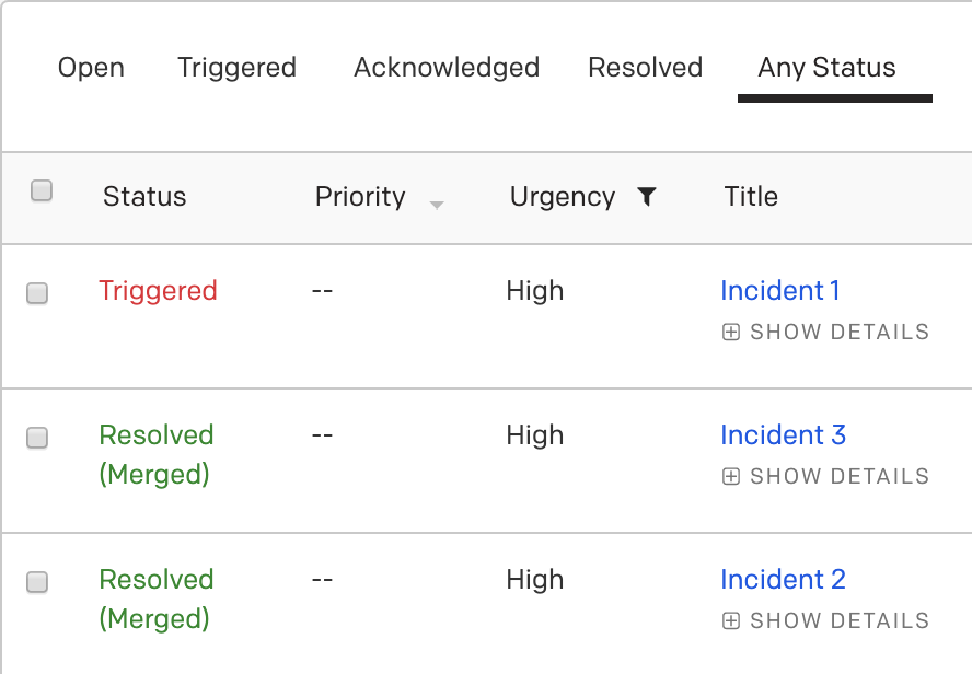 Merged incidents