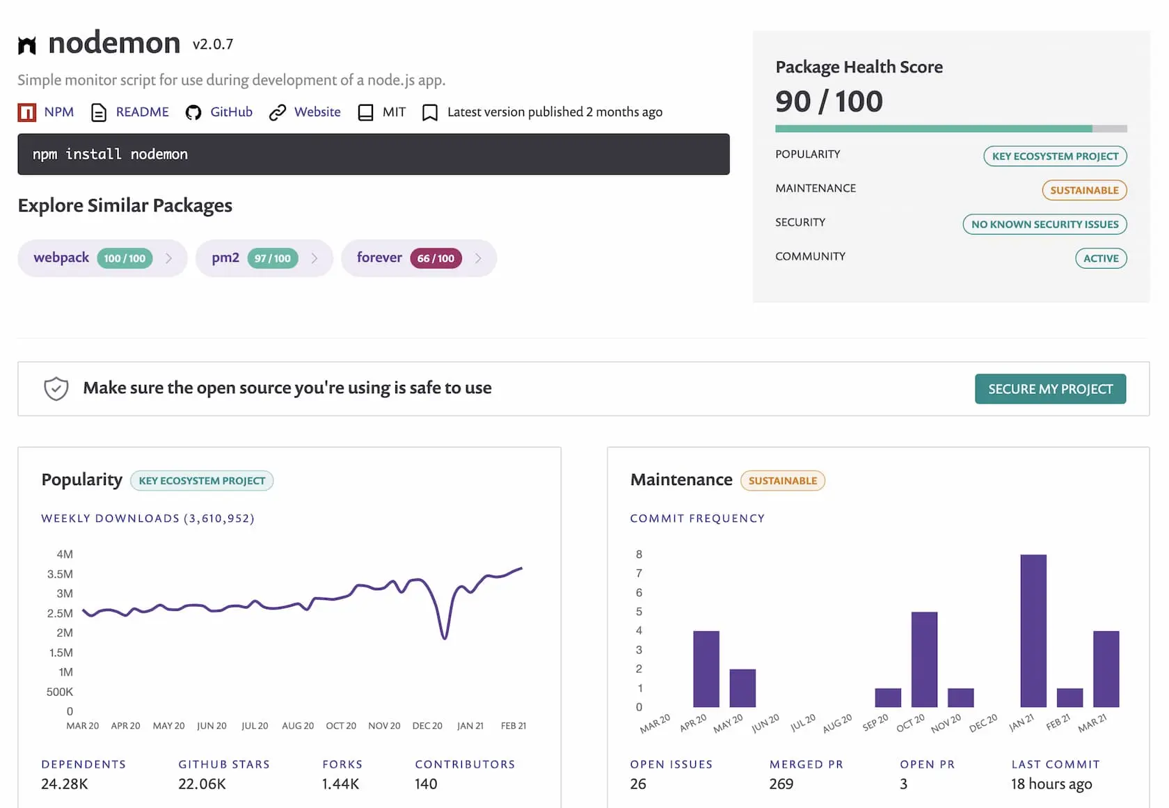 snyk open source advisor demo screenshot