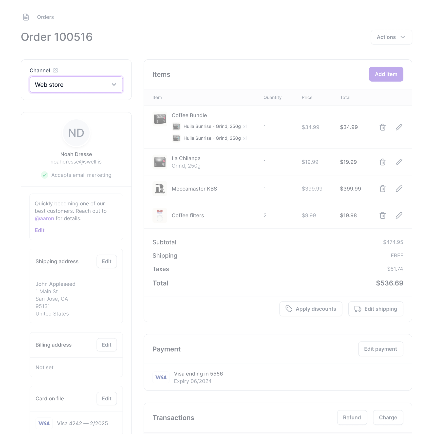 Dashboard view of Select field