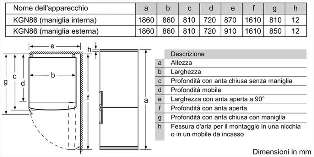 "BOSCH - Frigorifero combinato KGN86AIDR Classe D 631 lt-Acciaio inossidabile"