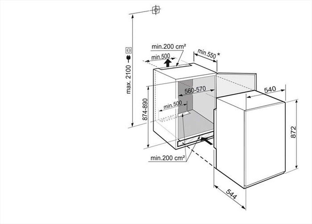 "LIEBHERR - Congelatore incasso IGS 1624-12 Classe F 103 lt"