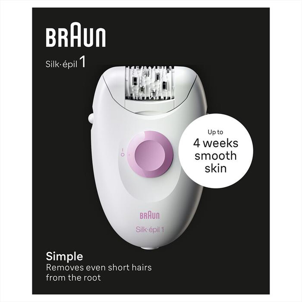 "BRAUN - Epilatore SILK-EPIL 1 1-000-BIANCO/ROSA"