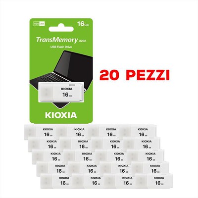 KIOXIA - 20 PEZZI USB 2.0 16GB BIANCO-BIANCO