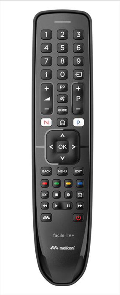 MELICONI - Telecomando universale GUMBODY FACILE TV+-Corpo in gomma, plastica nera