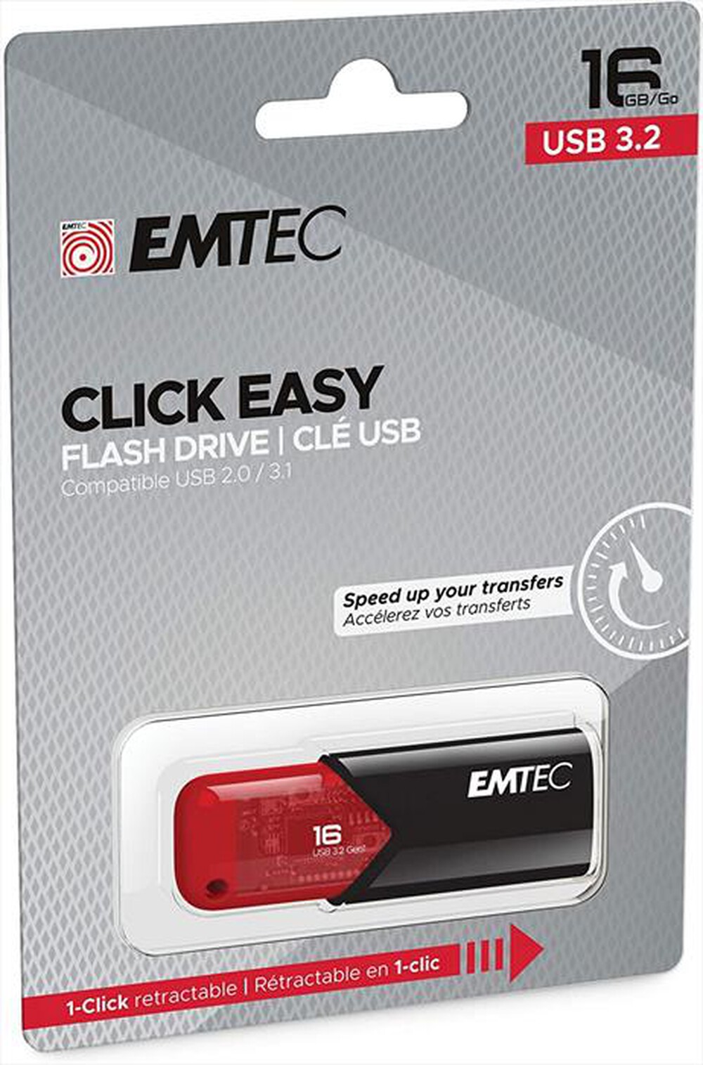 "EMTEC - Memoria 16 GB ECMMD16GB113-Rosso"