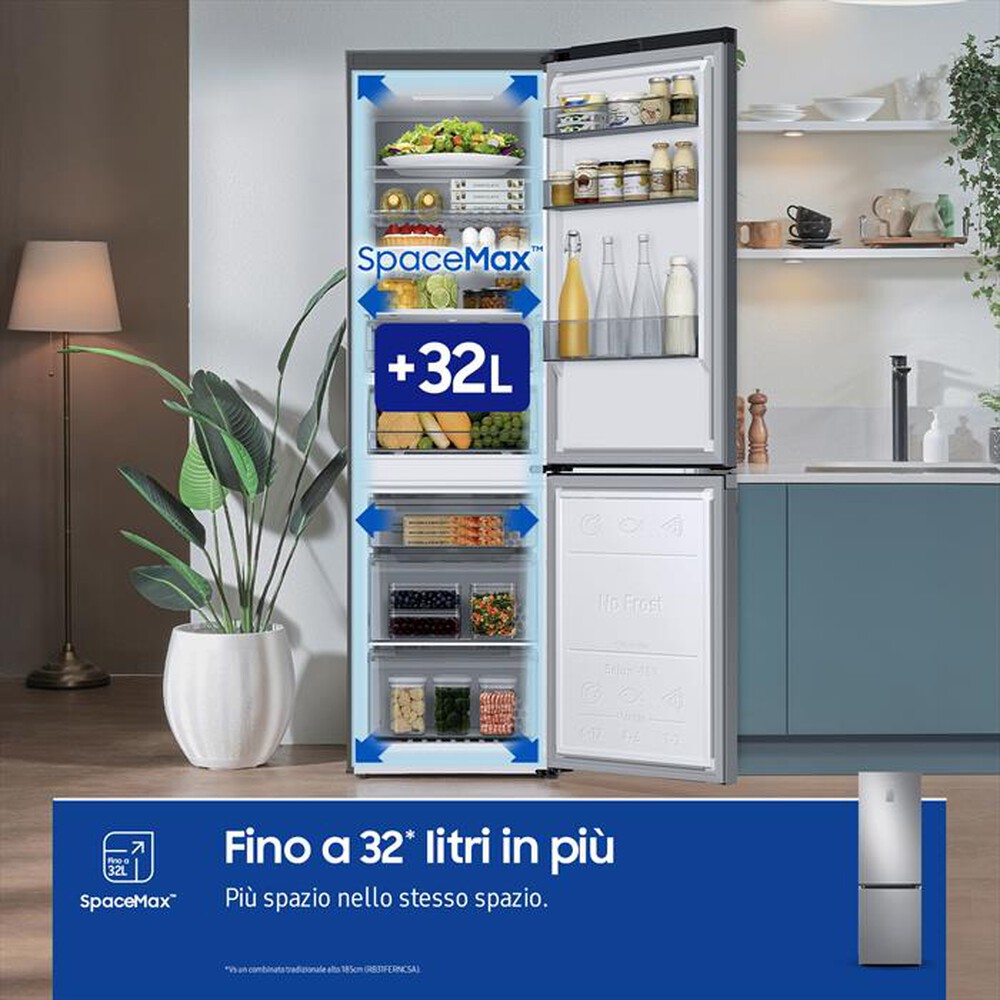 "SAMSUNG - Frigorifero combinato RB34C775CS9/EF ClasseC 344lt-METAL INOX"