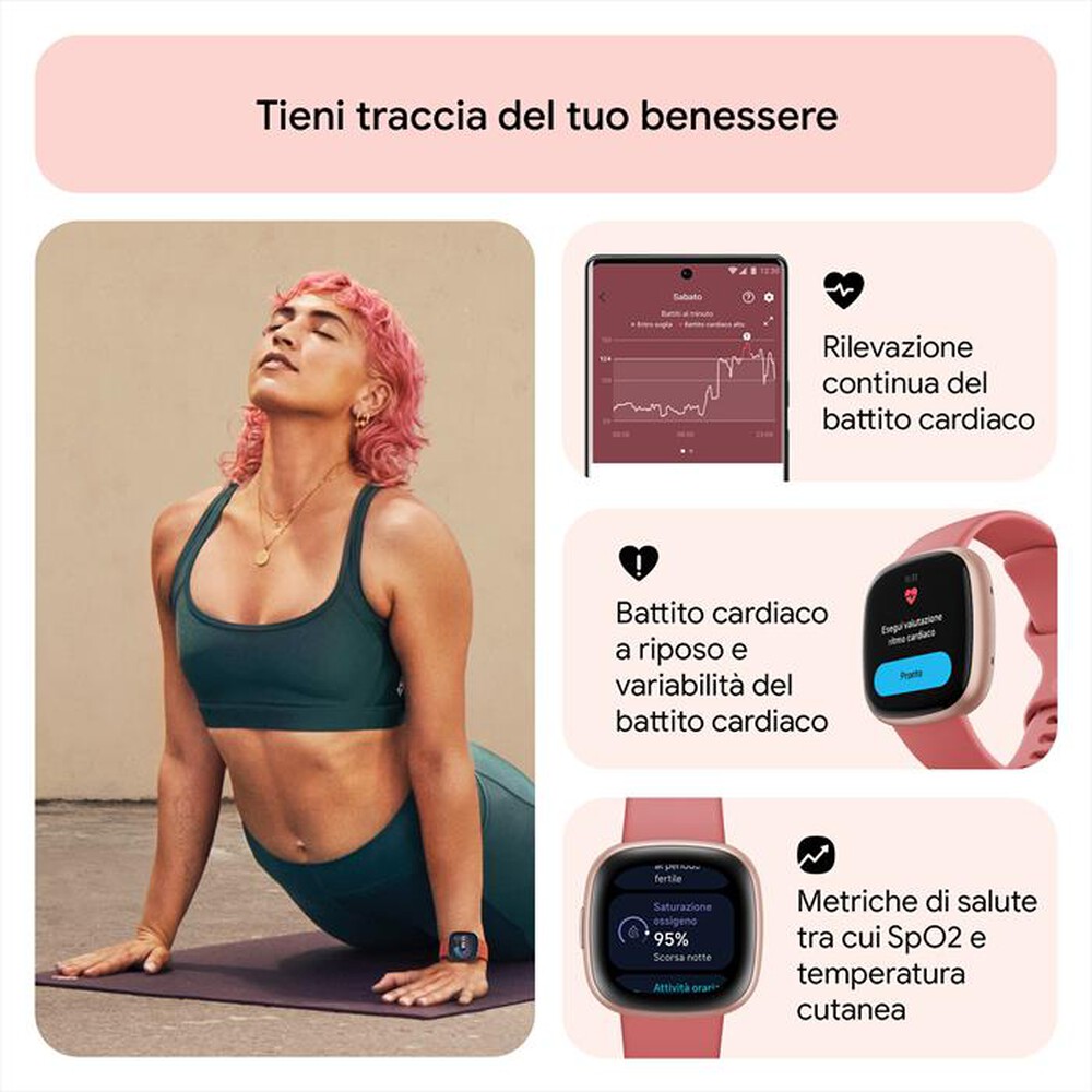 "FITBIT - VERSA 4 - FB523RGRW-ROSA SABBIA/ALL RAME R"