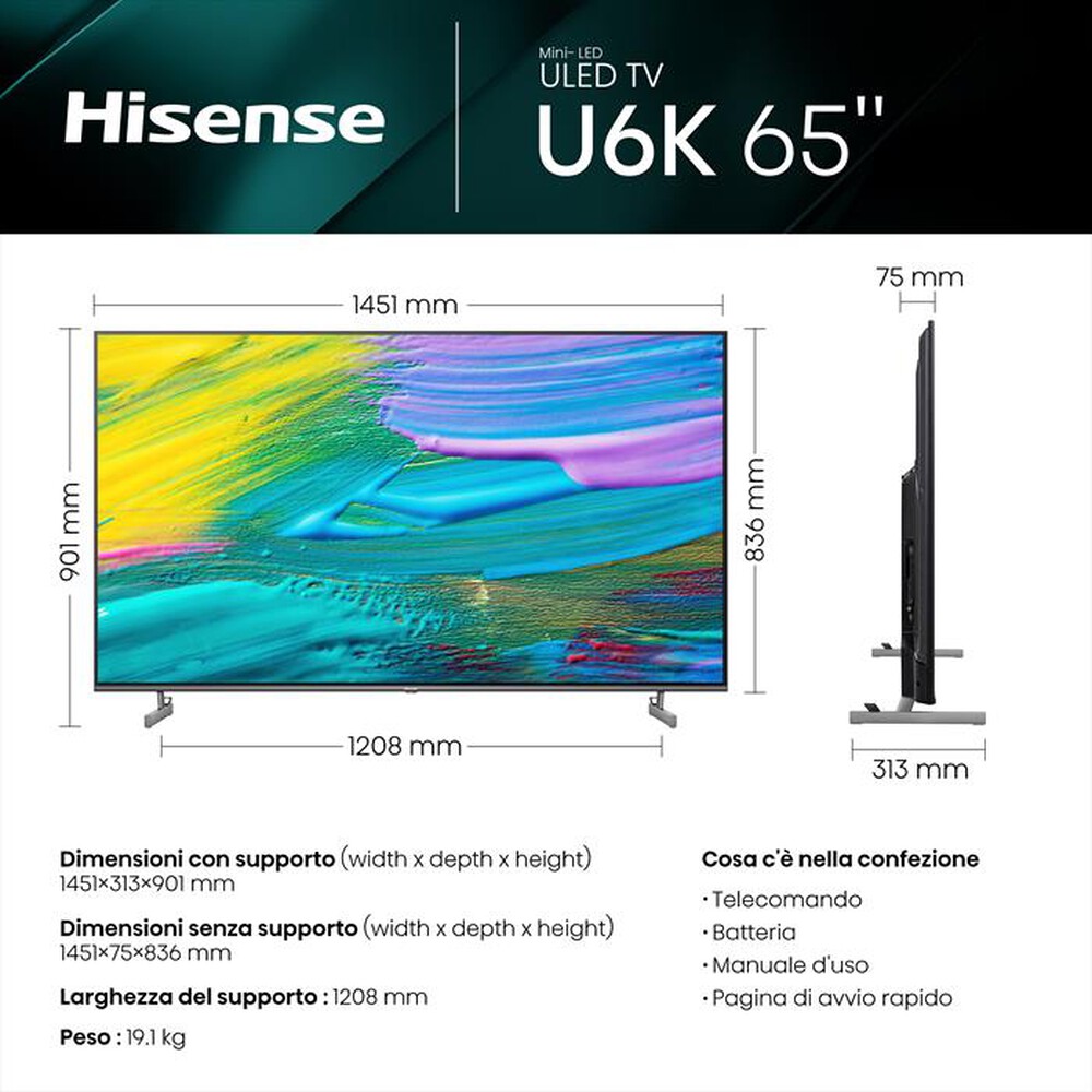 "HISENSE - Smart TV MINI LED UHD 4K 65\" 65U69KQ-Silver"