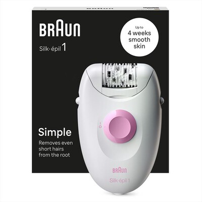 BRAUN - Epilatore SILK-EPIL 1 1-000-BIANCO/ROSA