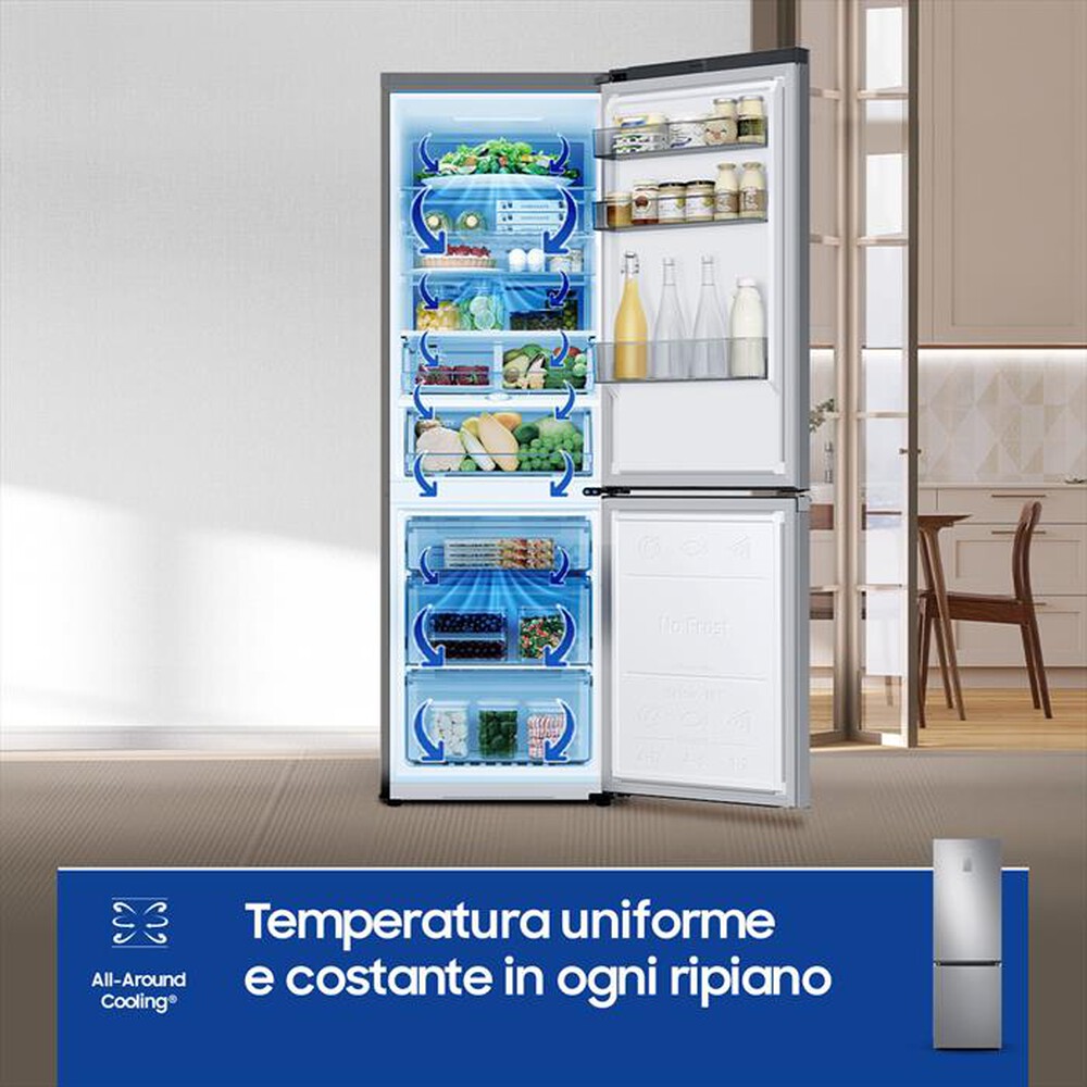 "SAMSUNG - Frigorifero combinato RB34C775CS9/EF ClasseC 344lt-METAL INOX"