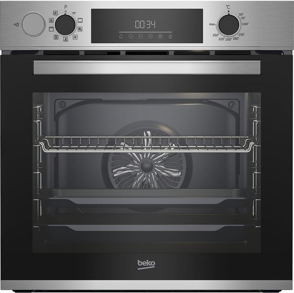 "BEKO - Forno incasso elettrico BBIS12300XDE Classe A+-Inox e cristallo nero"