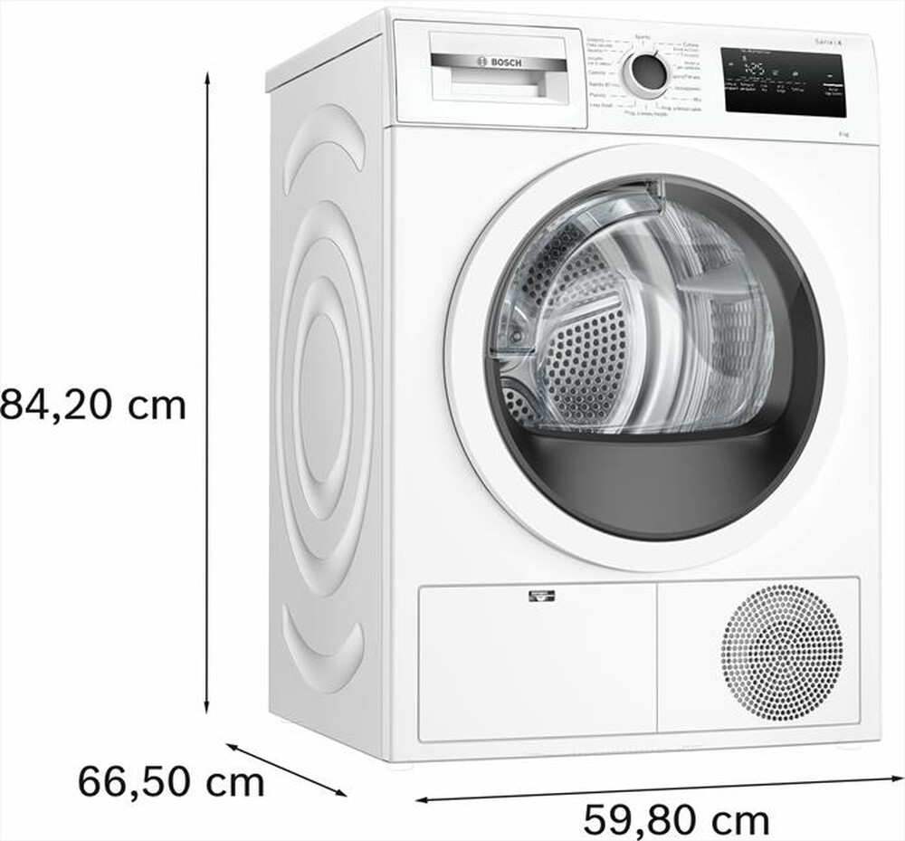 "BOSCH - Asciugatrice Serie 4 WTH85V08II 8 Kg Classe A++-Bianco"