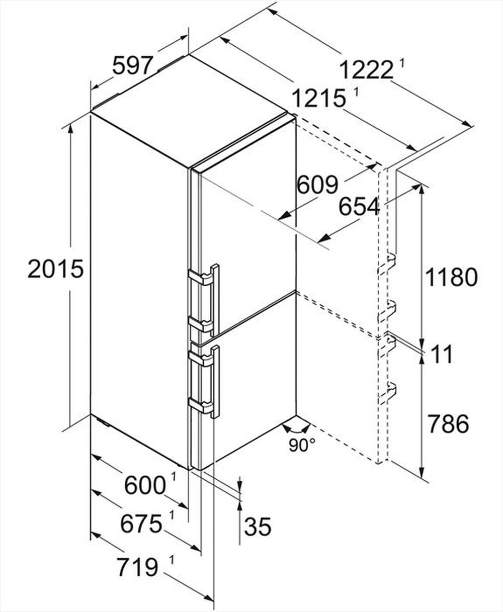 "LIEBHERR - Frigorifero combinato CNSDB 5753-20 Classe B-Acciaio SmartSteel / Silver"