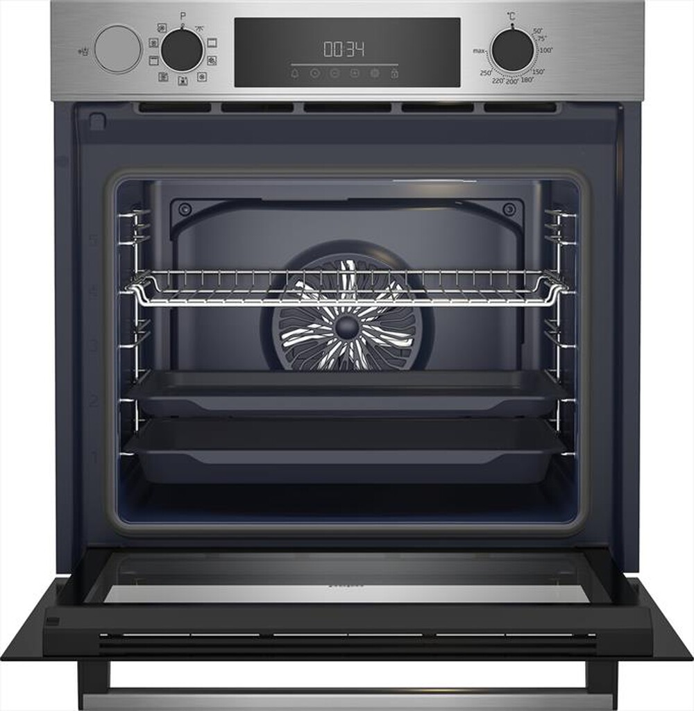 "BEKO - Forno incasso elettrico BBIS12300XDE Classe A+-Inox e cristallo nero"