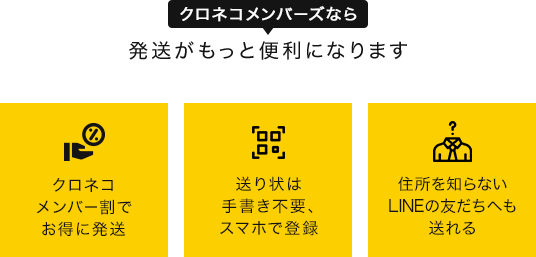 クロネコメンバーズなら 発送がもっと便利になります