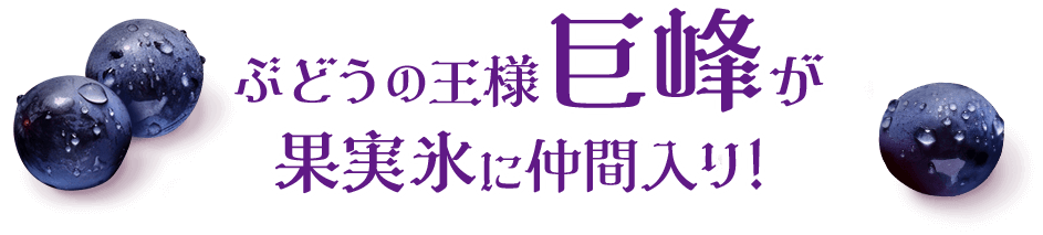 ぶどうの王様巨峰が果実氷に仲間入り！