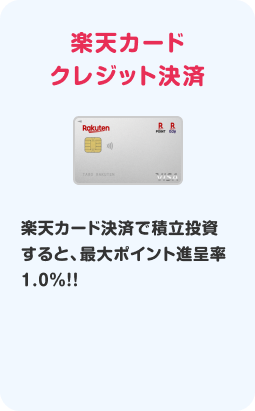 楽天カード決済で積立投資すると、最大ポイント進呈率1.0%！