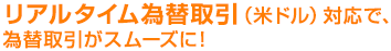 夜間為替取引（ 米ドル）対応で、夜間の為替取引がスムーズに！