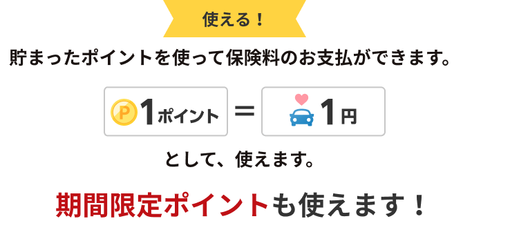 使える！ 貯まったポイントを使って保険料のお支払いができます。