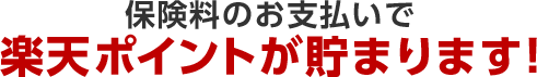 保険料のお支払いで楽天ポイントが貯まります！