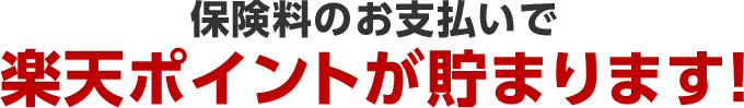 保険料のお支払いで楽天ポイントが貯まります！