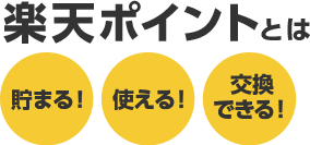 楽天ポイントとは「貯まる！」「使える！」「交換できる！」