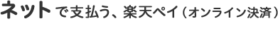 ネットで支払う、楽天ペイ（オンライン決済）