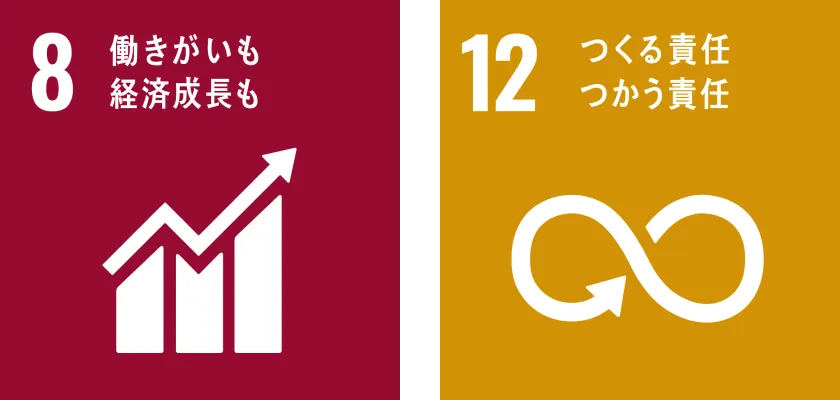 8:DECENT WORK AND ECONOMIC GROWTH and 12:RESPONSIBLE CONSUNPTION AND PRODUCTION