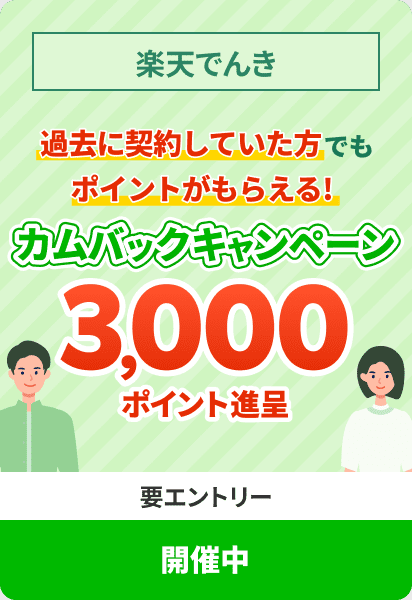 過去に契約していた方でもお申し込み＆ご利用で3,000ポイント!