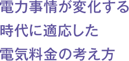 電力事情が変化する時代に抵抗した電気料金の考え方