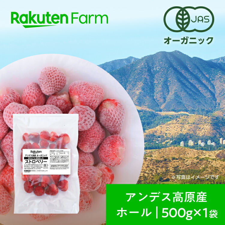 【冷凍】オーガニック まるごと凍結した ストロベリー（アンデス高原産）500g×1袋