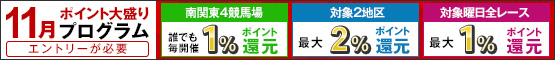 ポイント大盛りプログラム11月