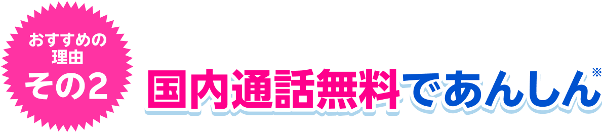 おすすめの理由その2国内通話無料で安心