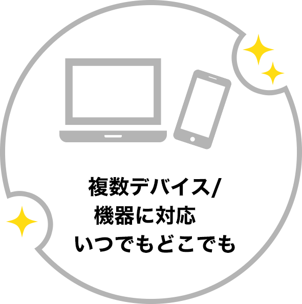 複数デバイス/機器に対応いつでもどこでも