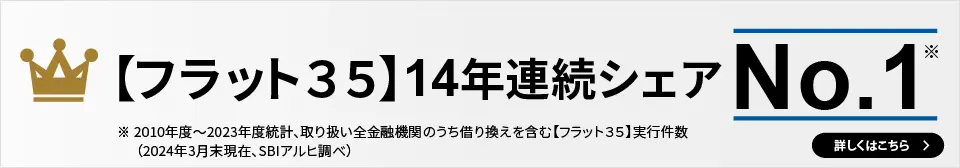 【フラット３５】14年連続シェアNo.1