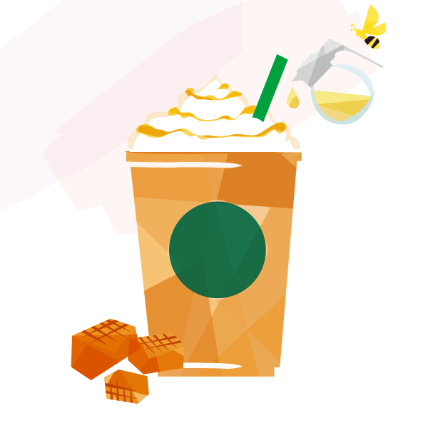 キャラメル フラペチーノ® + ハチミツ